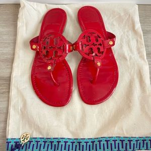 TORY BURCH | Miller patent leather Sandals with Logo Size 8.5